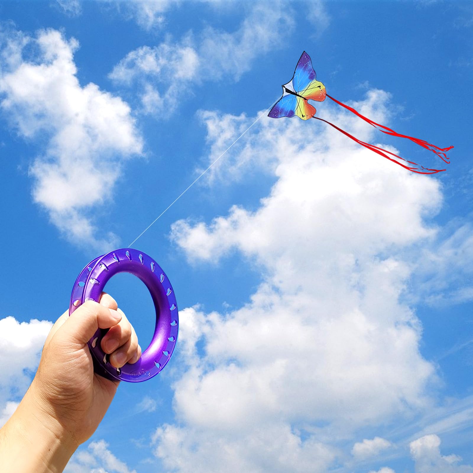 Lot De 2 Bobines De Cerf-Volant KICUSS - Fil Renforcé 90m, Orange Et Vert | Pour Enfants Et Débutants