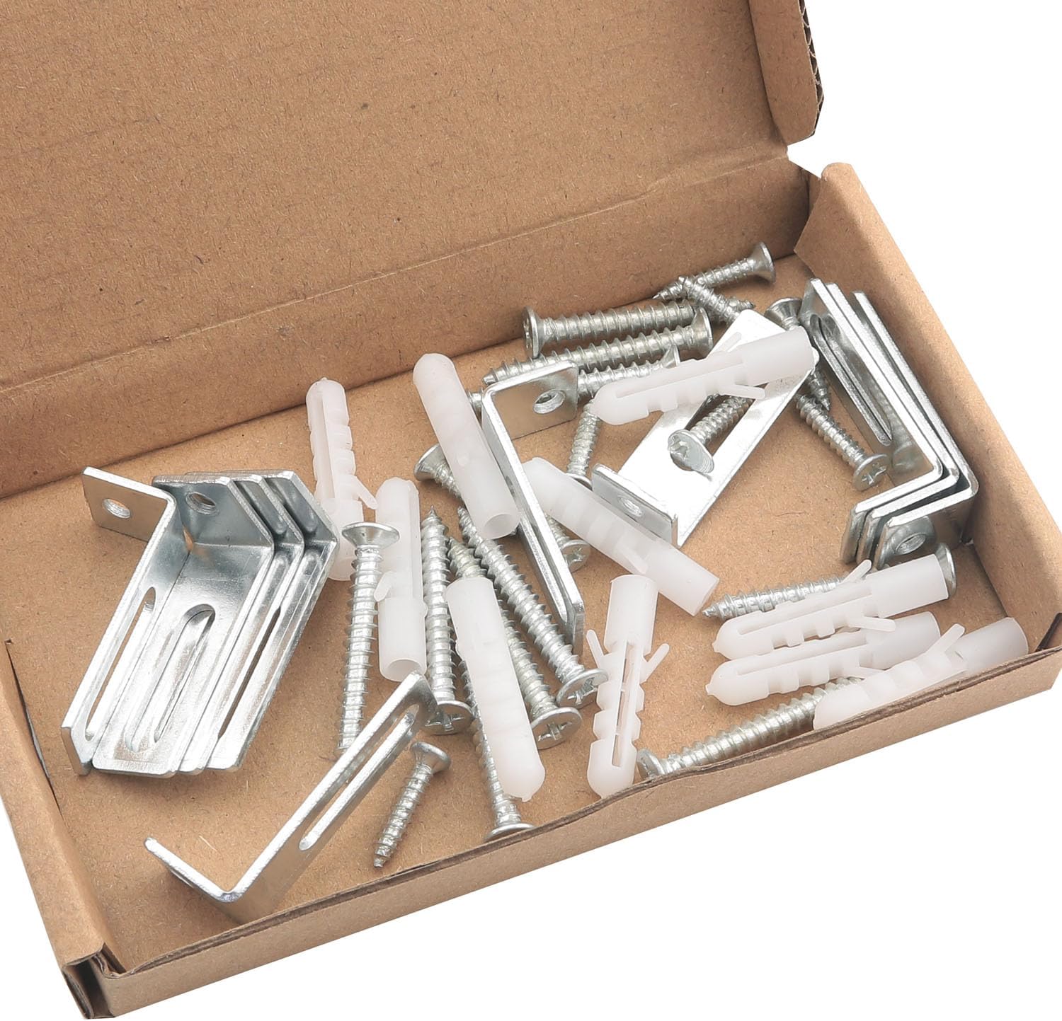 10PCS Whiteboard Installation Hardware Kit Hanging Right Angle Brackets Screws Expansion Tubes Used for Office Supplies Classrooms Homes Cafes Installing L-Shaped Support Fasteners Silver image 5
