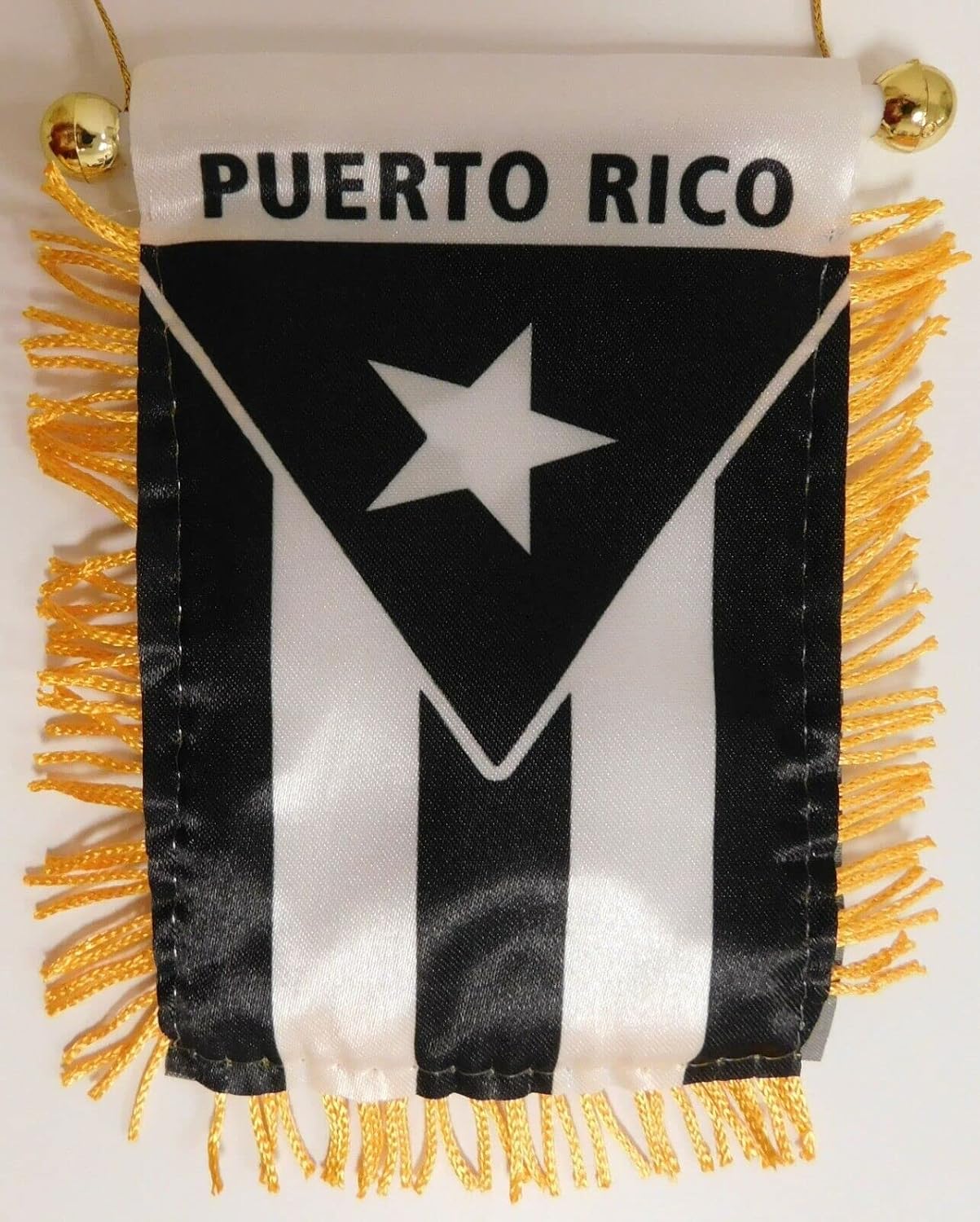 Puerto Rico Black and White Protest 4"x6" Mini Window Banner Flag