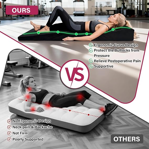 Ergonomic BBL Bed for Sleeping Foldable BBL Mattress with Hole Removable Cover & Non-Slip Base Brazilian Butt Lift Recovery Mattress(70.8 x 22 x 7.8)
