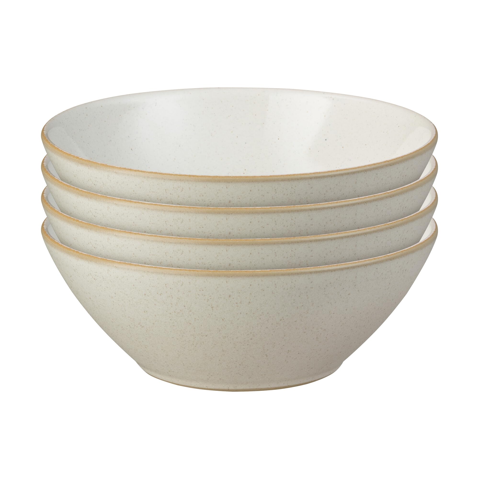 DenbyImpression Cream Cereal Bowls Set of 4 - Dishwasher Microwave Safe Crockery - Ceramic Stoneware Tableware Soup Bowls