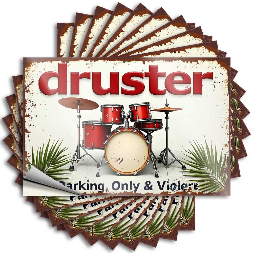 Outdoor Patio Decor, Tattoos Funny Cover Quote Stickers, Square No Residue Decals for Luggage | Winter Party Favor Custom Drummer's Paradise: Parking, Exclusive & Intense!(12X18CM)