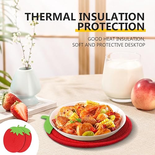 Miniatura 6 de 2 manteles individuales resistentes al calor con forma de madera de hilo de algodón para cocina, salvamanteles de tela resistente a la cocina para