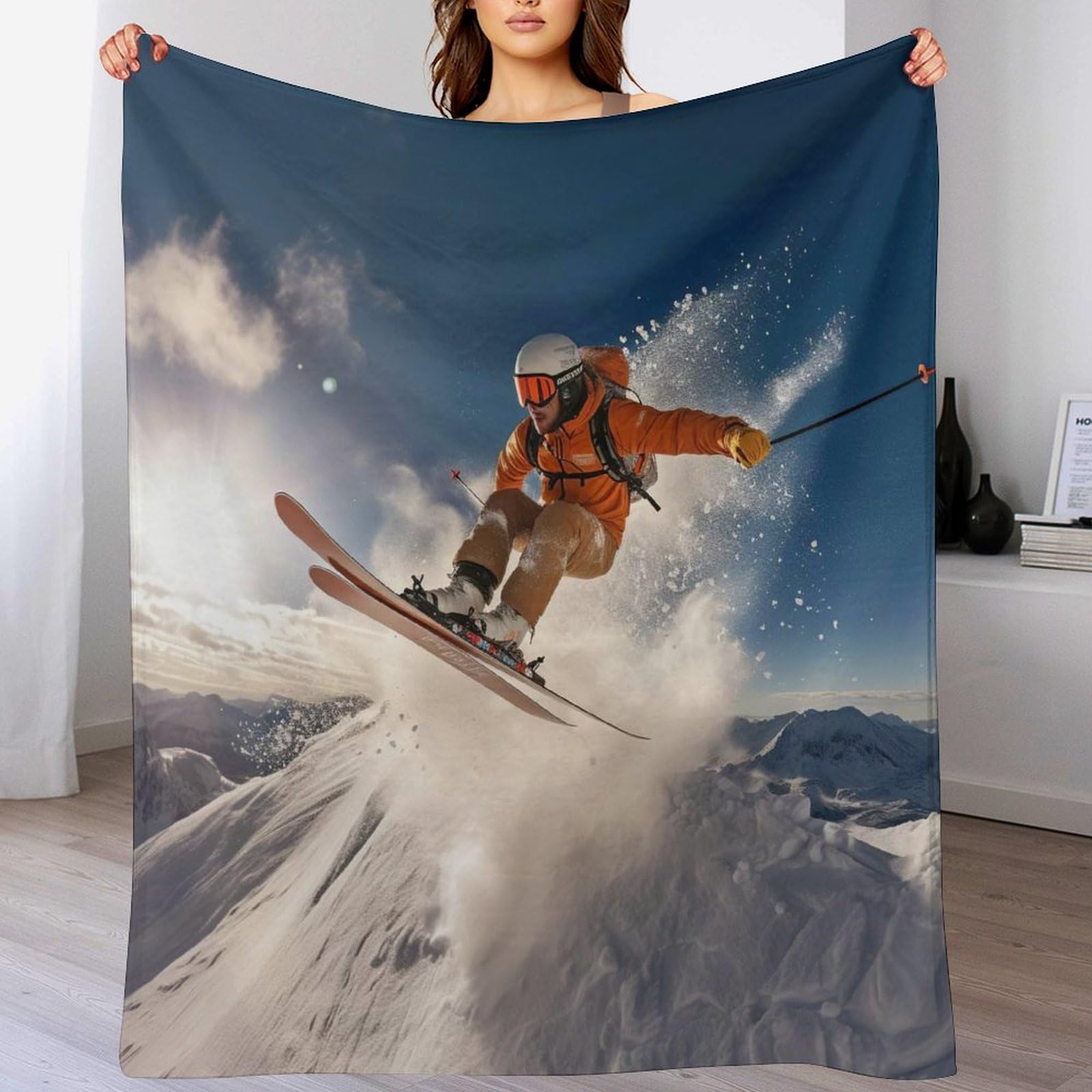 Couverture polaire ski contre le froid d'un grand lit ou canapé