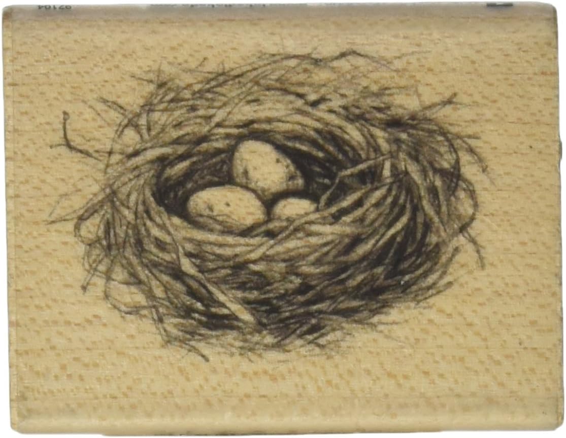 Inkadinkado Bird Nest Wood Stamp For Scrapbooking and Card Decorating, 1.75'' W x 2.25'' L