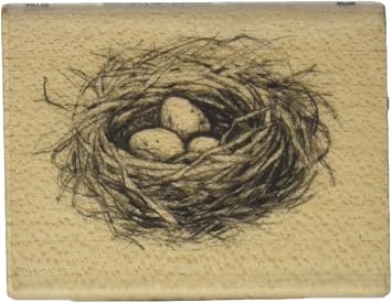 Inkadinkado Bird Nest Wood Stamp For Scrapbooking and Card Decorating, 1.75 W x 2.25 L