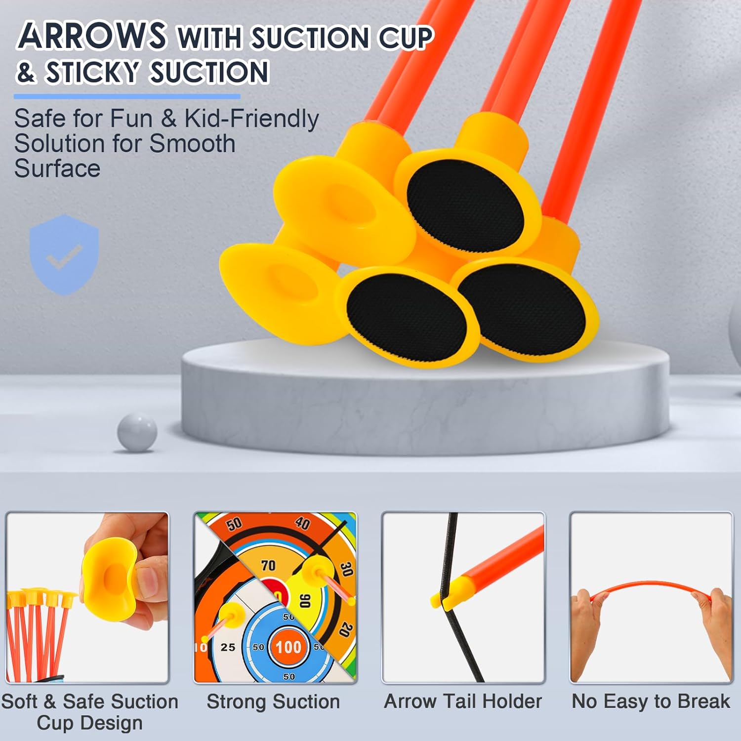 Handwell Bow and Arrow Set for Kids, LED Light Up Archery Set with Suction Cup Arrows, Archery Toy Set