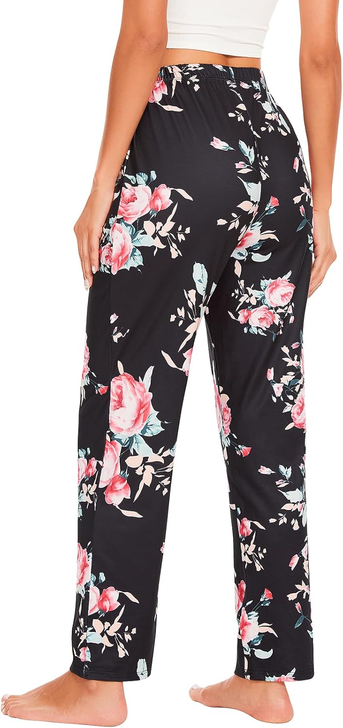 Knuffnee Women Lounge Pajama Pants Comfy Plaid Pants Wide Leg lounge Pajama with Pocket - Image 4