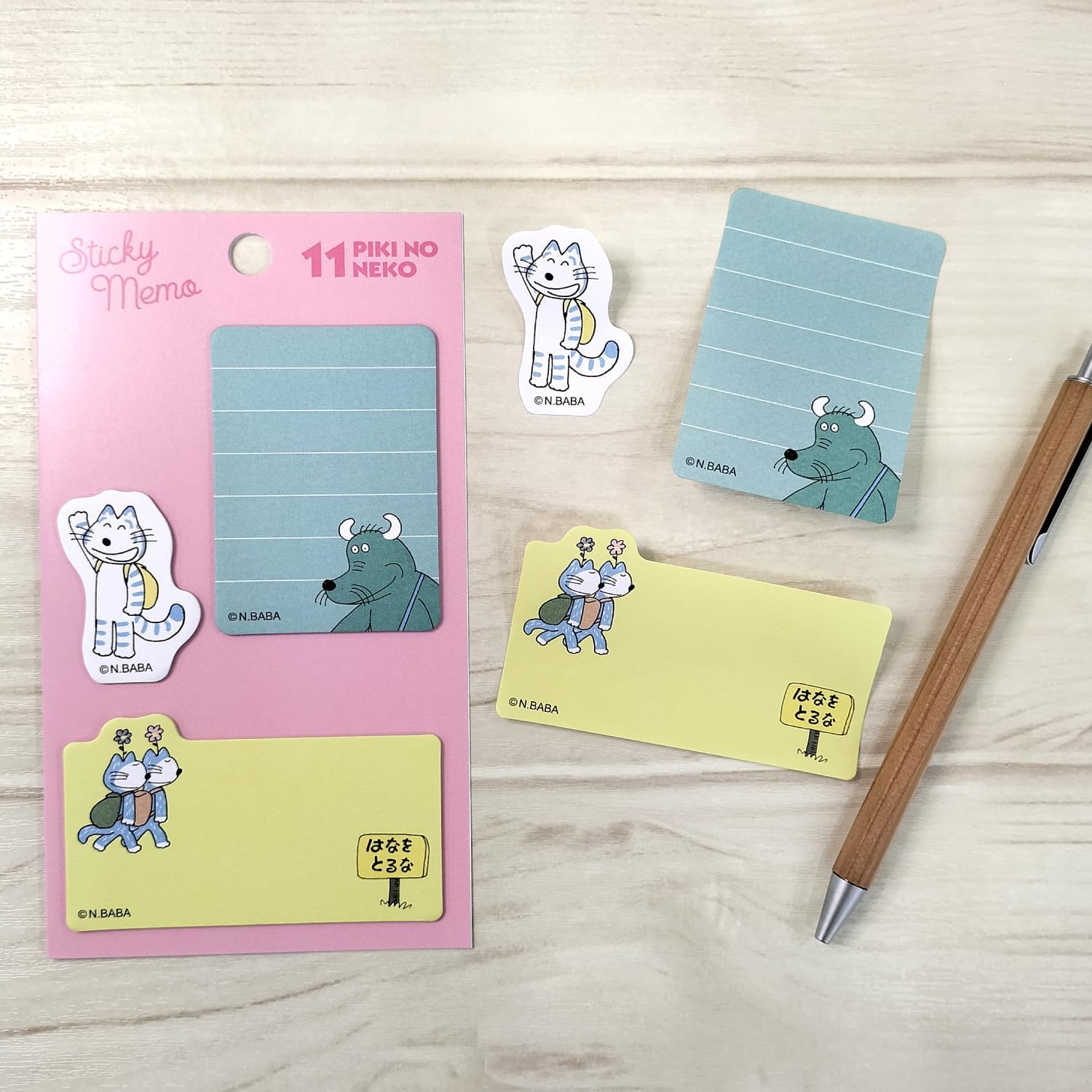 Gakken Staefl AM04802 11 Piki Cats, Sticky Notes, Die Cut, Sticky Notes, Fussen, Mukuro Naka