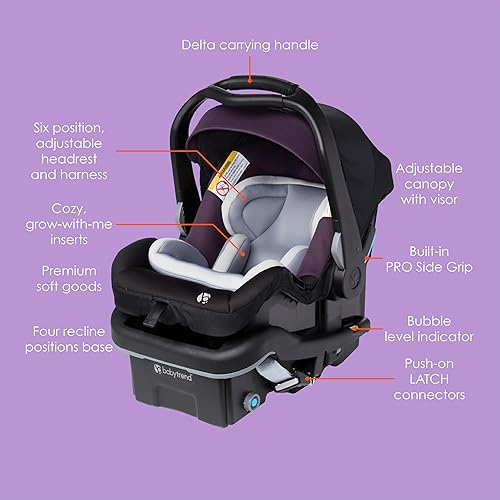 Miniatura 2 de Baby Trend Asiento de coche infantil de elevación segura, Dash Plum