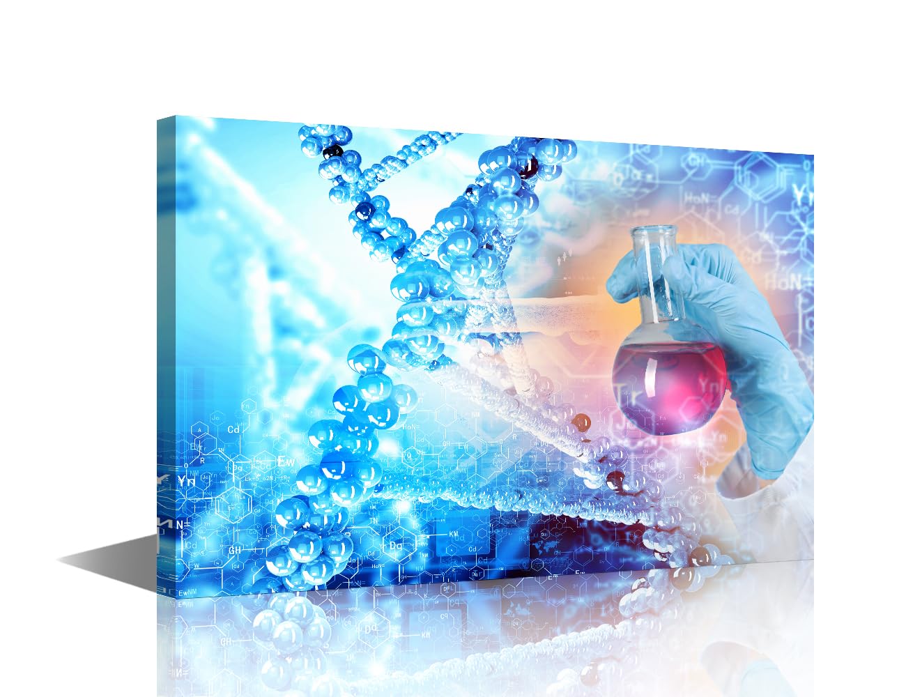 TISHIRON Bathroom Decor Wall Art Chemical Experiment Wall Decor 1 Piece Modern Medical Posters and Prints Wall Decoration for Living Room Office Bedroom Framed Gallery-Wrapped Ready to Hang 18x12 in