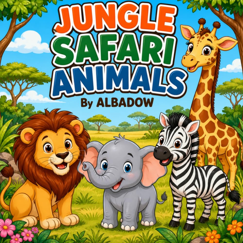 Jungle Safari Animals: A Coloring Book for Kids