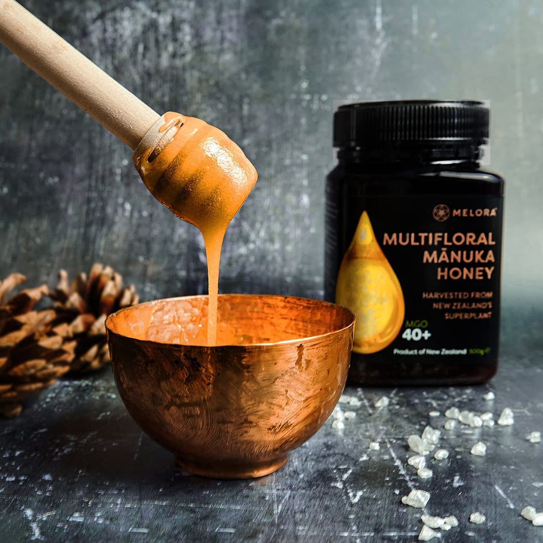 Melora 100% czysty certyfikowany oryginalny miód MGO 100+ Monofloral Manuka - wyprodukowano w Nowej Zelandii (UMF 5+, 250g)