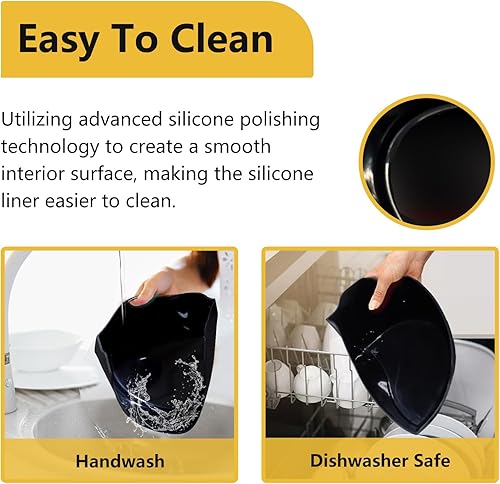 Miniatura 8 de Magikichen Revestimientos ovalados de silicona de 8 cuartos de galón, para revestimientos de ollas de barro, inserto divisor de olla de barro