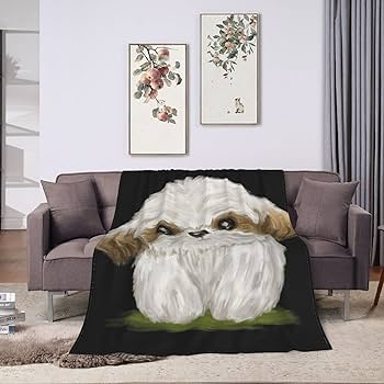 Amazon｜毛布 萌え シーズー 犬 アニメ 軽量 ブランケット フランネル