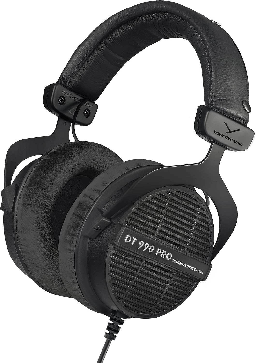 DT 990 PRO Studio Headphones (80 Ohm, Black) | Open Back, Over Ear, Wired Professional Audiophile, Gaming, Podcast, Mixing, Limited Edition Black Velour Ear Pads