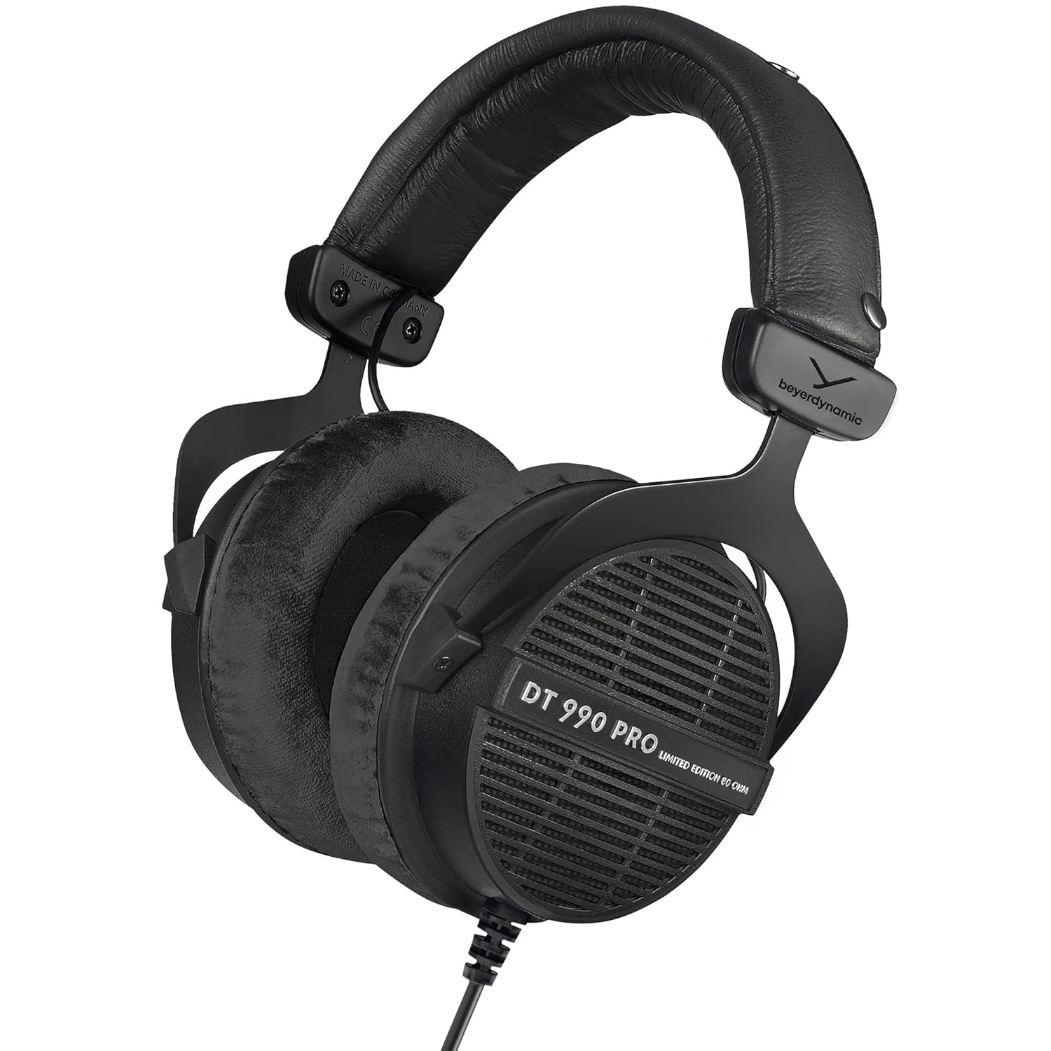 beyerdynamic Dt 990 Pro Over Ear Studio Monitor Wired Headphones- Open-Back Stereo Construction, Wired (80 Ohm, Black (Limited Edition))