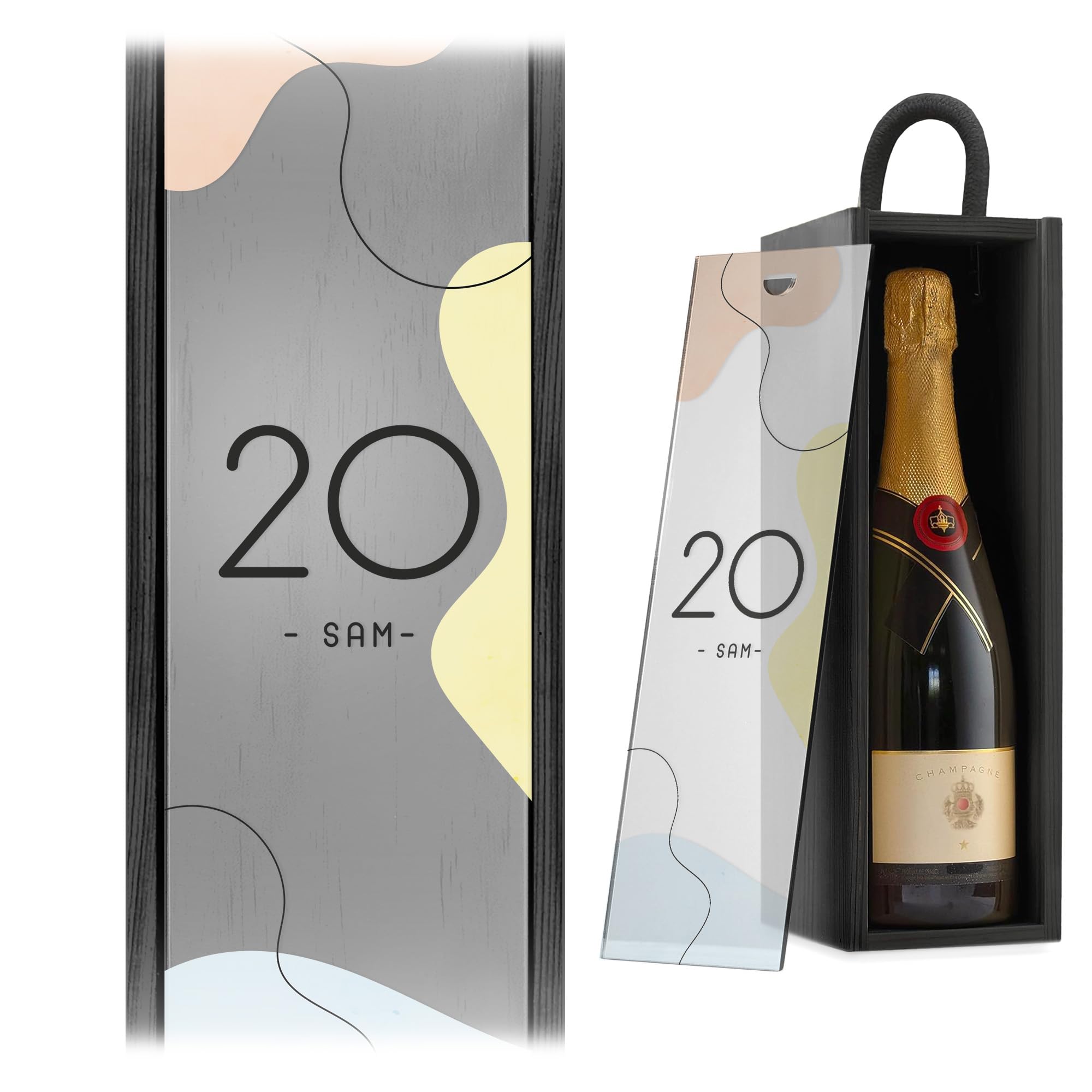 A1 Graphics Ltd Black Box/Frost Lid Personalised Wine Box Custom Printed Birthday Gift Weddings Anniversary Bridesmaid Groomsmen Birthday Celebration ()