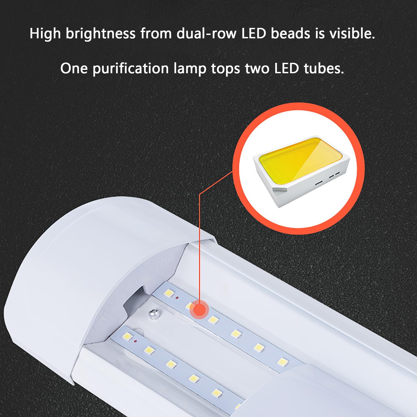 Luminaria LED Lineal Enlazable De Doble Fila — 6500K Blanco Frío — Tubo Integrado Conectable Hasta 3 Unidades — Aluminio Y PP — Para Iluminación De Techos En Garajes Y Almacenes,12pc-30cm/11.8in