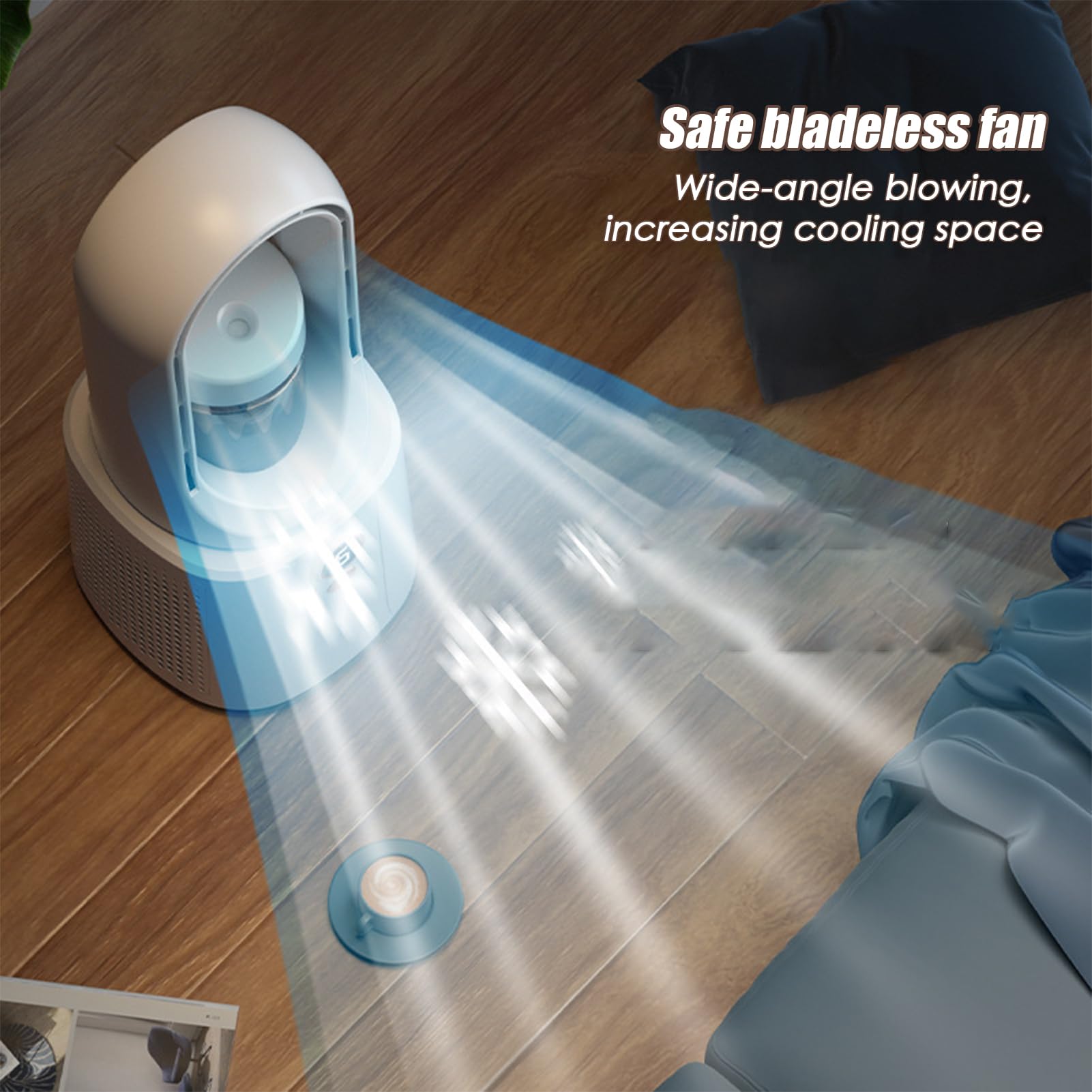 ventilatore senza pale Raffreddamento Portatile Ricaricabile a 6 Velocità | Senza Pale Compatto Personale per Camera da Soggiorno Cucina Ufficio Viaggio Campeggio Outdoor Spiaggia