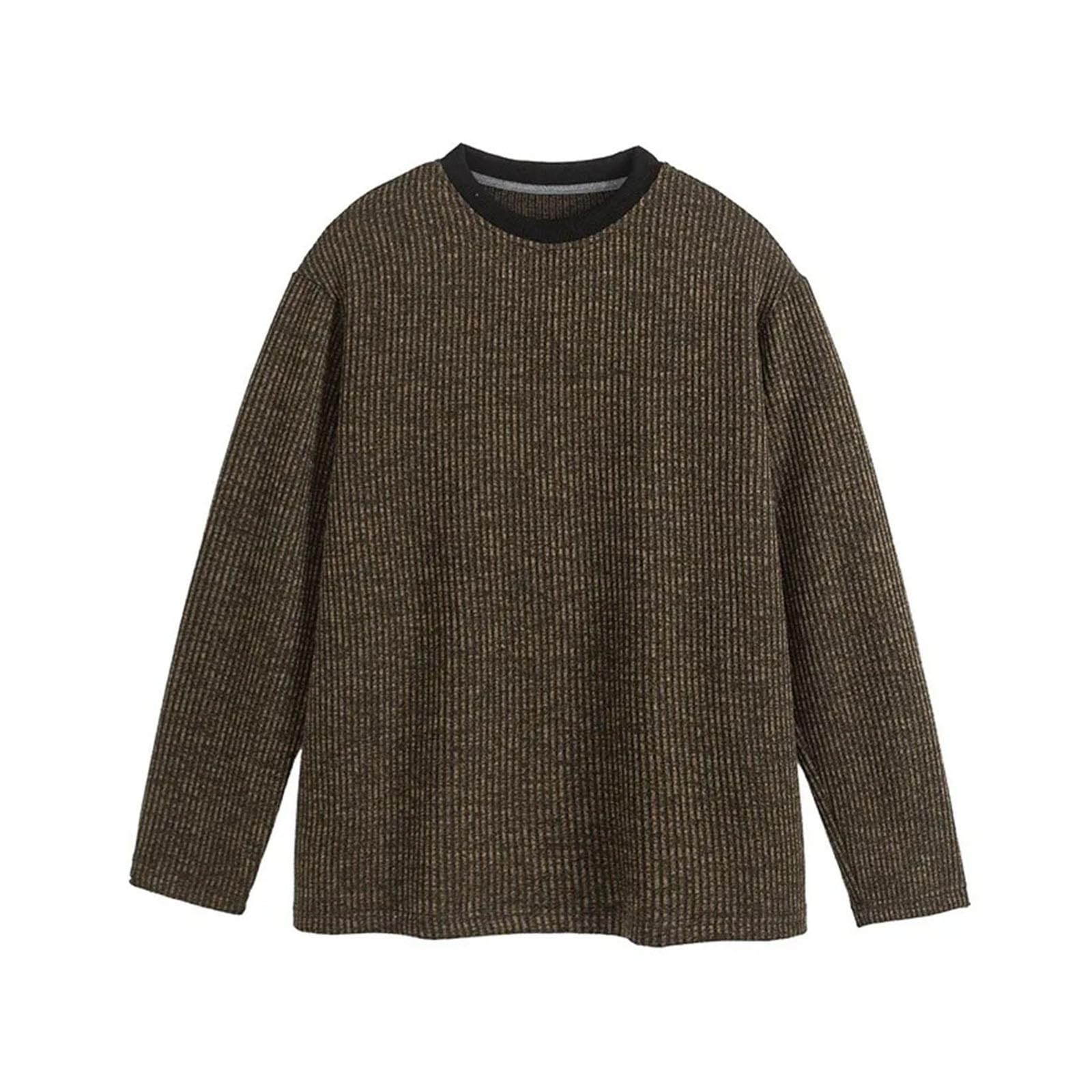 Camicia da uomo a maniche lunghe con scollo rotondo, oversize, streetwear, a righe, unisex