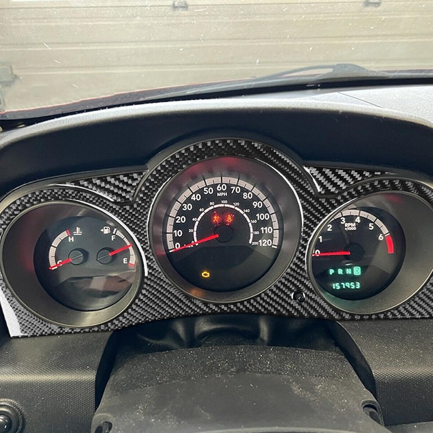 Car Carbon Fiber Accessories Speedometer Trim 3pcs Protective Cover Sticker Compatible with Dodge Avenger 2008 2009 2010