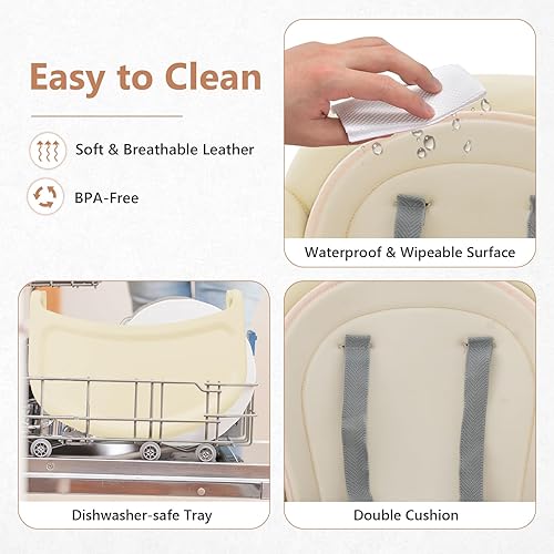 Miniatura 9 de INFANS Silla alta 8 en 1 para bebé, silla alta convertible para bebés y niños pequeños, asiento elevador de comedor para bebés, mesa de bloques de