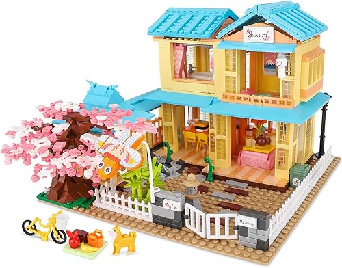 TOY PLAYER Juego de construcción de casas de apartamentos de Japón, bonitos interiores y escenas al aire libre, encendiendo aventuras de juego de