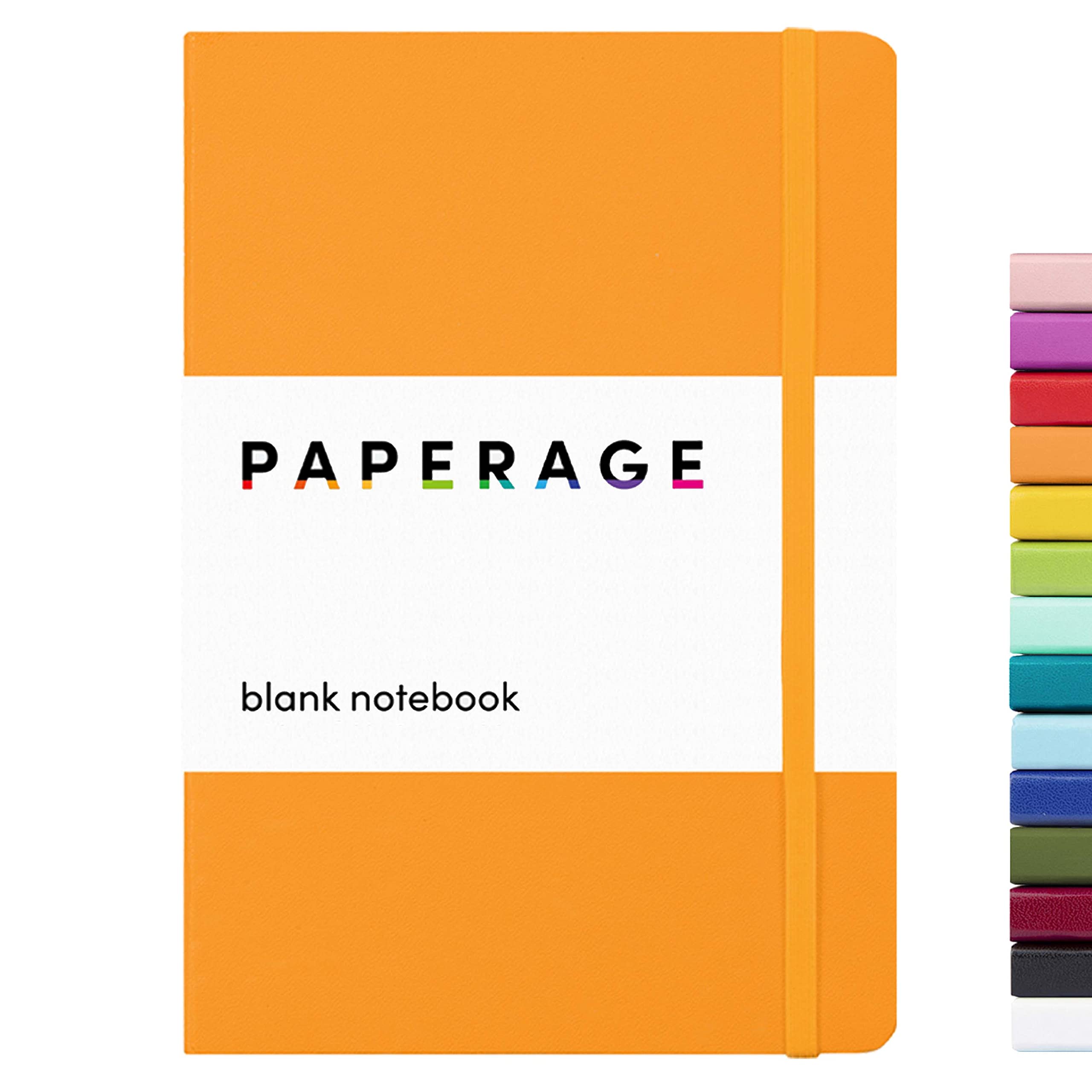 PAPERAGE Blank Journal Notebook, (Marigold), 160 Pages, Medium 5.7 inches x 8 inches - 100 GSM Thick Paper, Hardcover