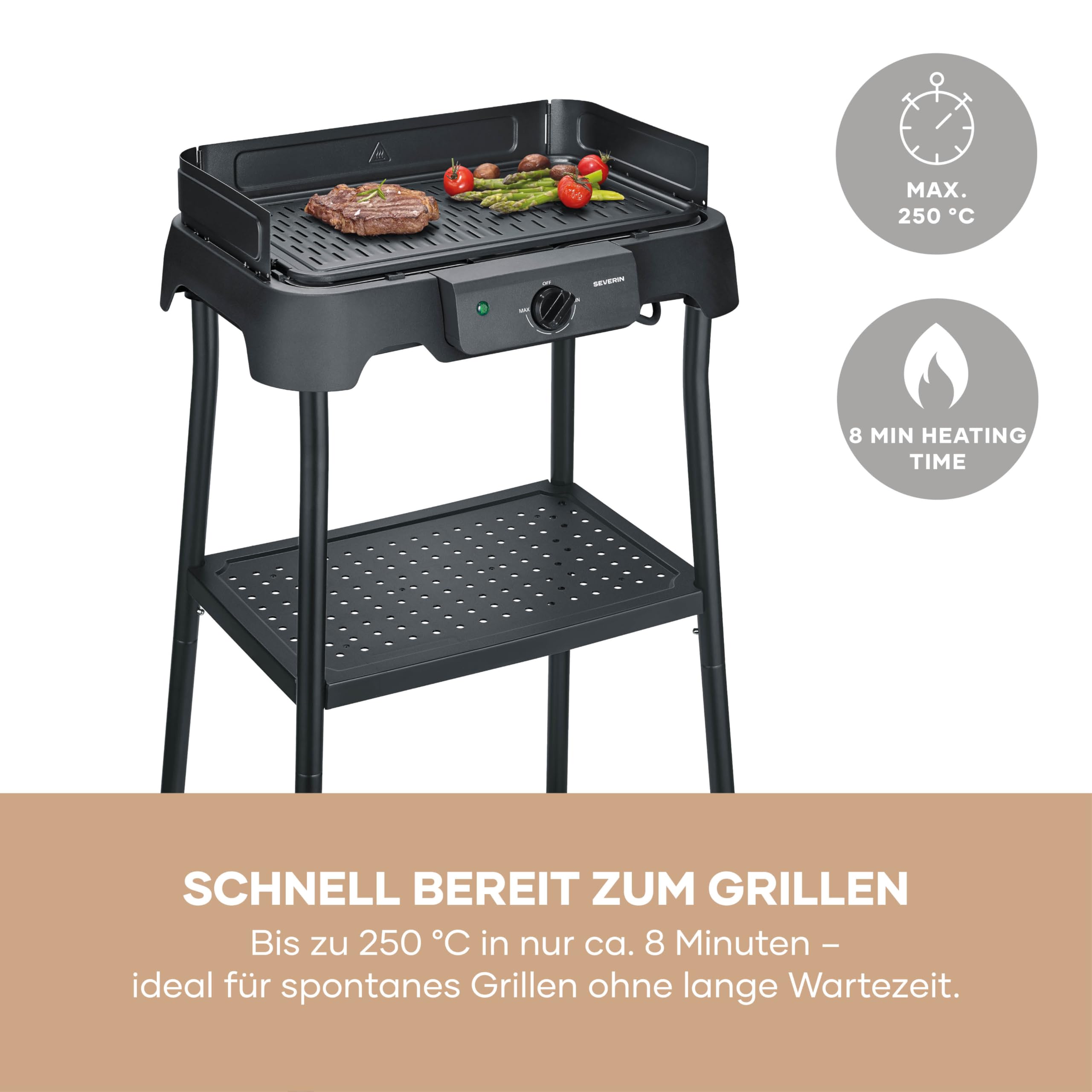 Severin Tischgrill Standgriff 2000W 40-220°C 39x23cm schwarz
