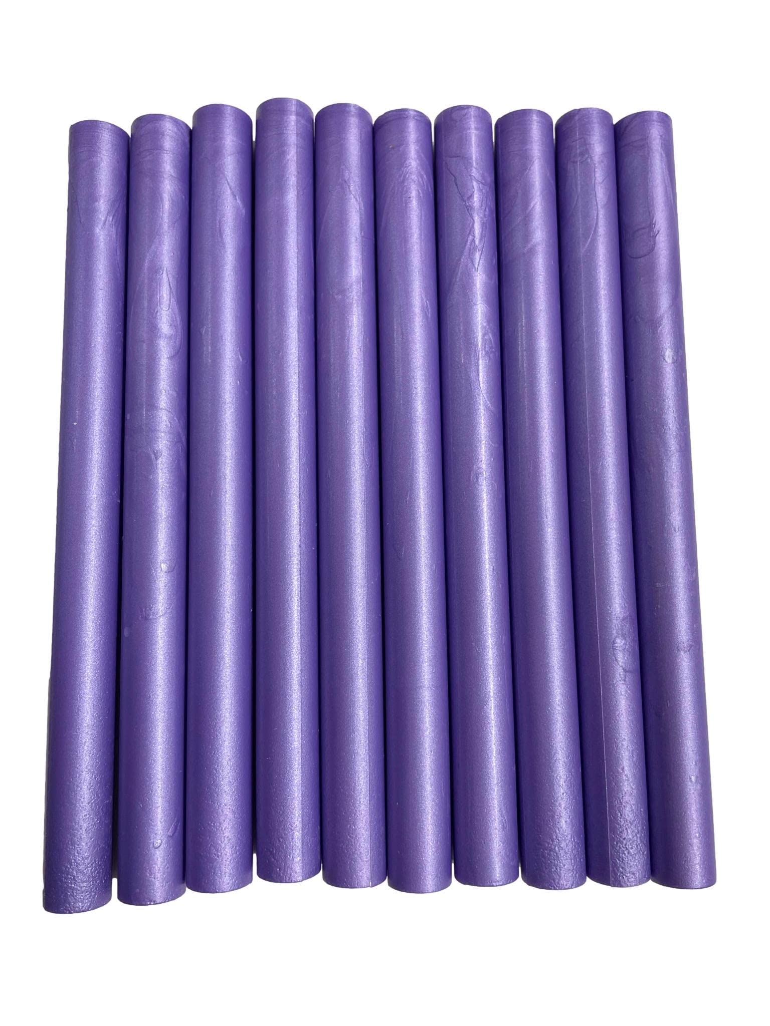 Syntego 10pcs Lavender Purple Shimmer Glue Gun Sealing Wax Sticks for Wax Seal Stamping