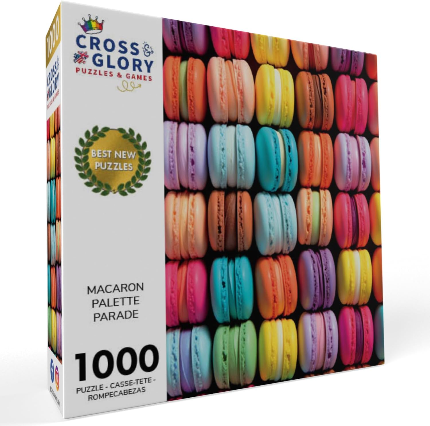 Cross & Glory - Macaron Palette Parade - 1000 Piece Jigsaw Puzzle for Adults | Vibrant Colors | Satin Finish for Less Glare | 20x27 Inches