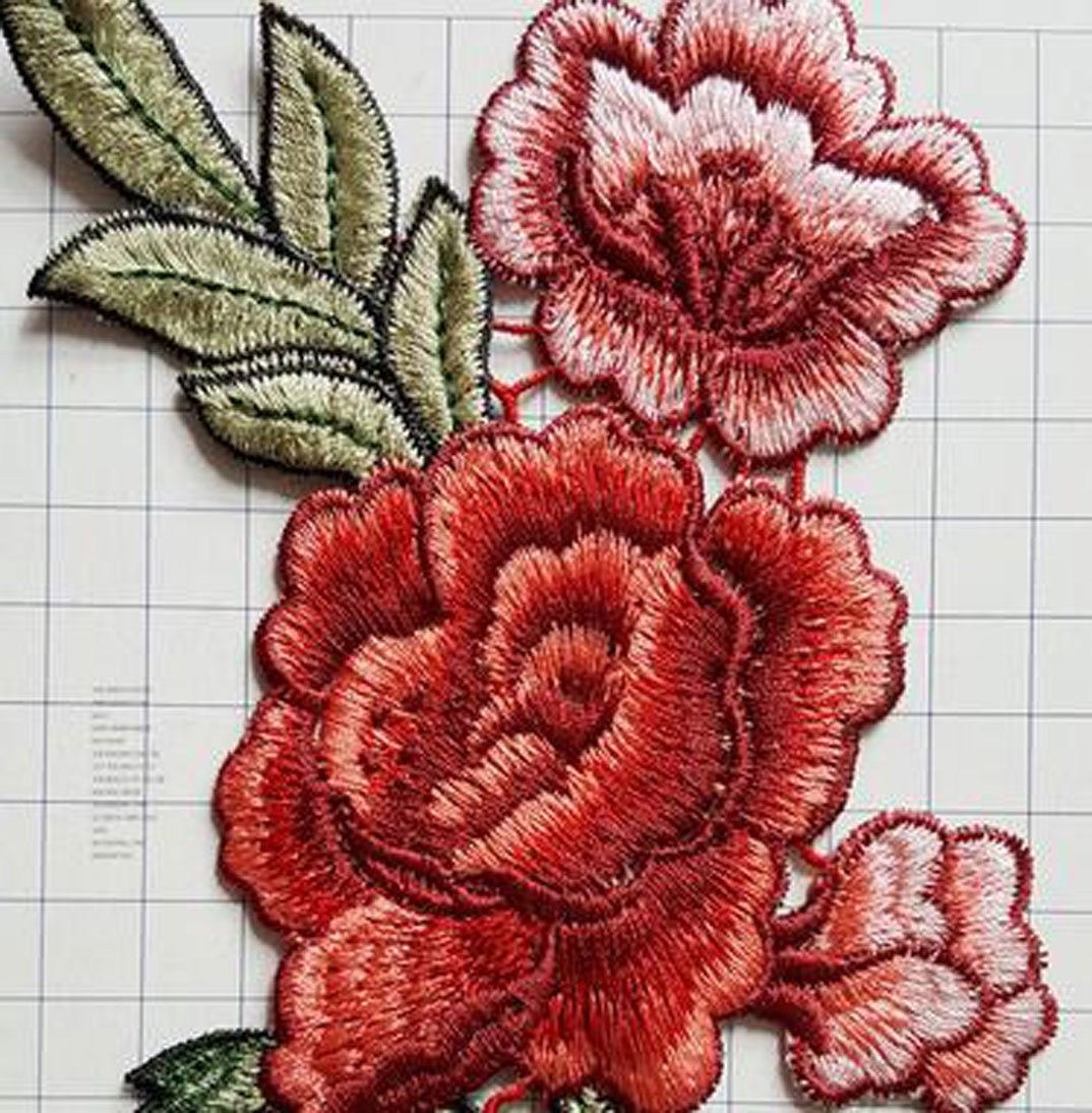 Amazon | ふく福 薔薇 刺繍アイロンアップリケワッペン花 スパンコール