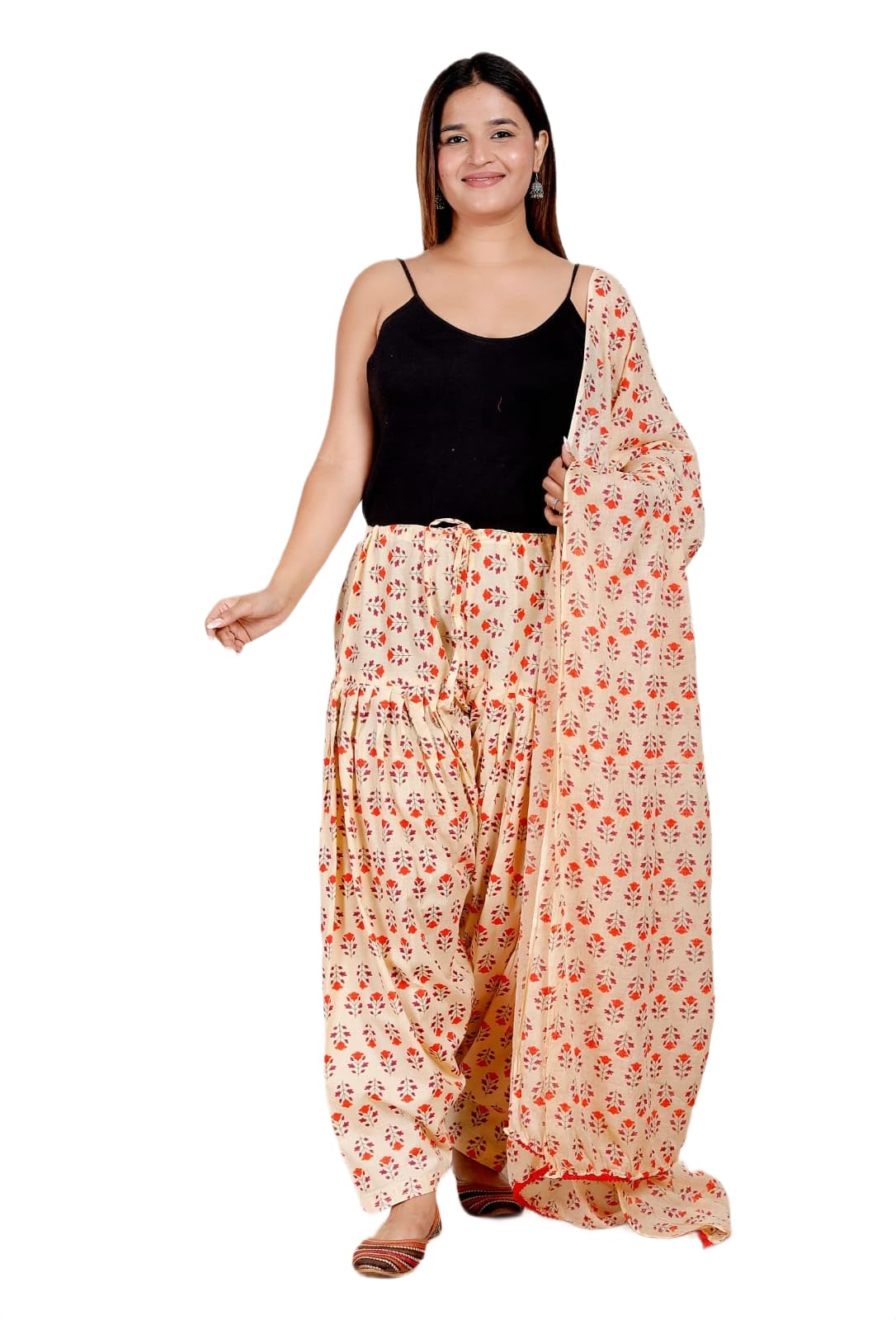 KHEEAA Fashion's Womens Cotton BAGRU Patti 03 Printed Patiala Salwar with Matching Dupatta (Free Size)-picture-25