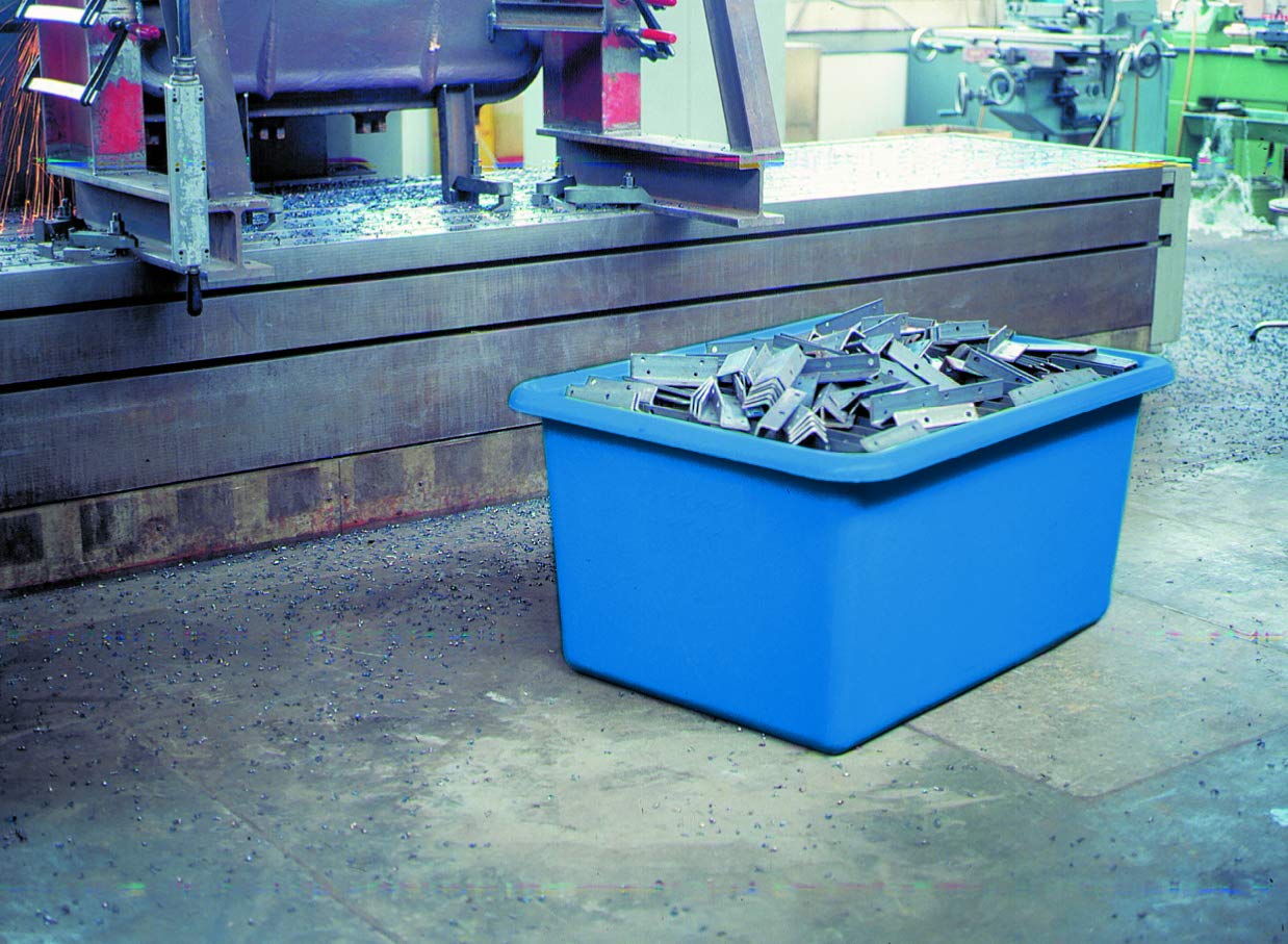 Bac de manutention ou trempage en polyester sur roulettes 400 l vert