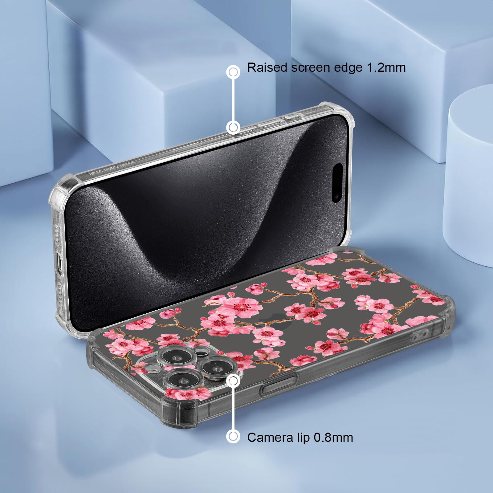 Amazon.com: Roemary Sakura Case for iPhone 16 Pro with Cherry