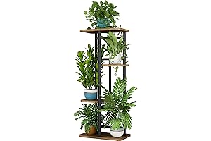 LINZINAR Plant Stand 4 Tier Vertical Indoor Plant Display Shelf Multiple Stands...