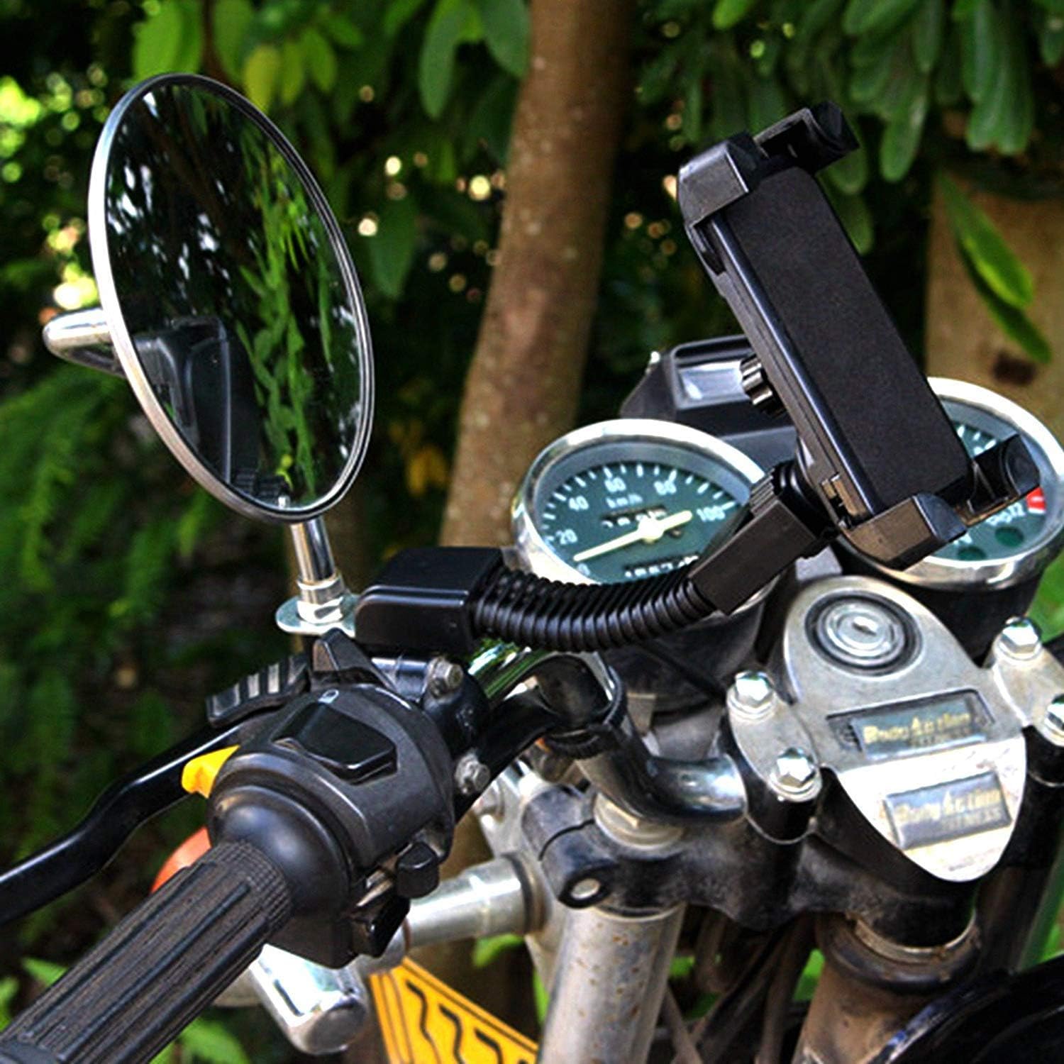 Uchwyt na telefon komórkowy, uchwyt na telefon komórkowy do lusterek motocyklowych, obracany o 360°, uniwersalny uchwyt na telefon komórkowy do motocykli / samochodów elektrycznych / skuterów - lusterko wsteczne do wszystkich smartfonów 3,5-6,5-calowych