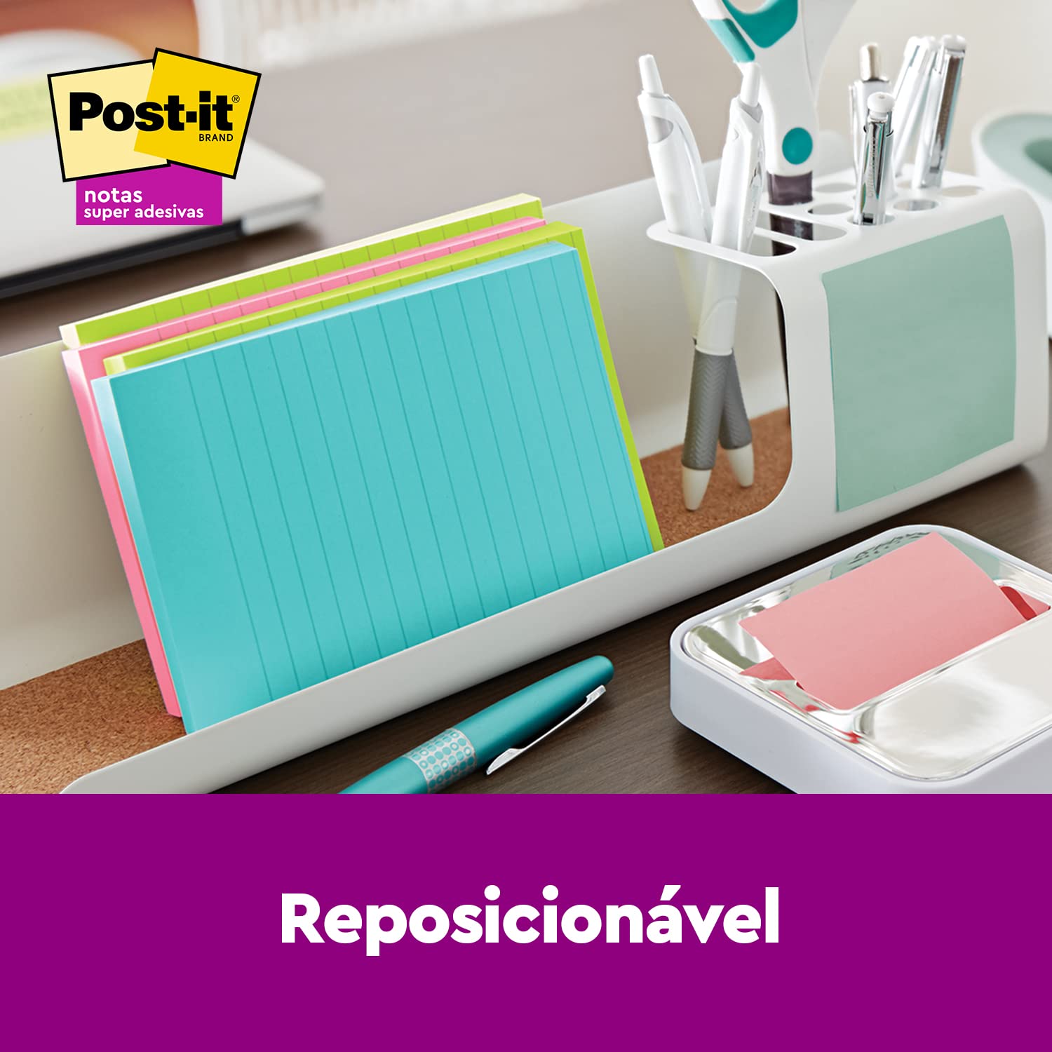 Post-it Super Sticky Notes, 10,2 x 15,2 cm, 3 blocchetti, 2 X The Sticking Power, Supernova Neon, colori vivaci, riciclabili (660-3SSMIA), (confezione da 12)