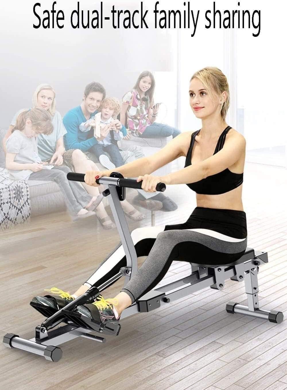 Rowing Machines Rowing Machine Indoor Rower Foldable Rowing Machine Fitness Equipment Adjustable 12 Stage HD Data Display Double Track for Home Use