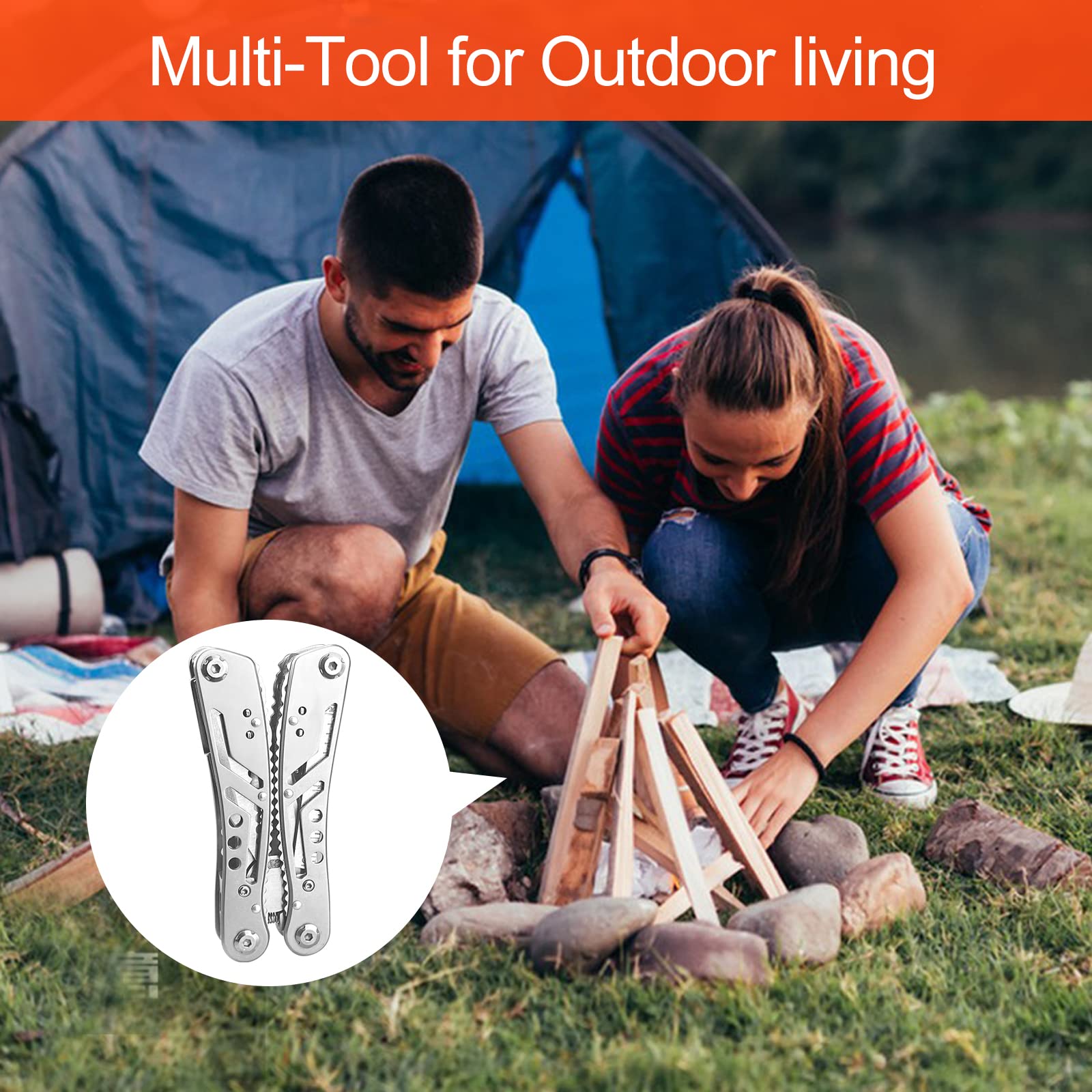 Gvolatee Pinza Multiuso 11 in 1, Pieghevole Multitool Acciaio Inossidabile Cacciavite