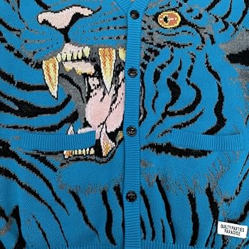 【即完売】ワコマリア　カーディガン　ジャガード　虎　総柄　ビッグシルエット　M 2025年最新】wacko maria カーディガン 虎の人気アイテム - メルカリ