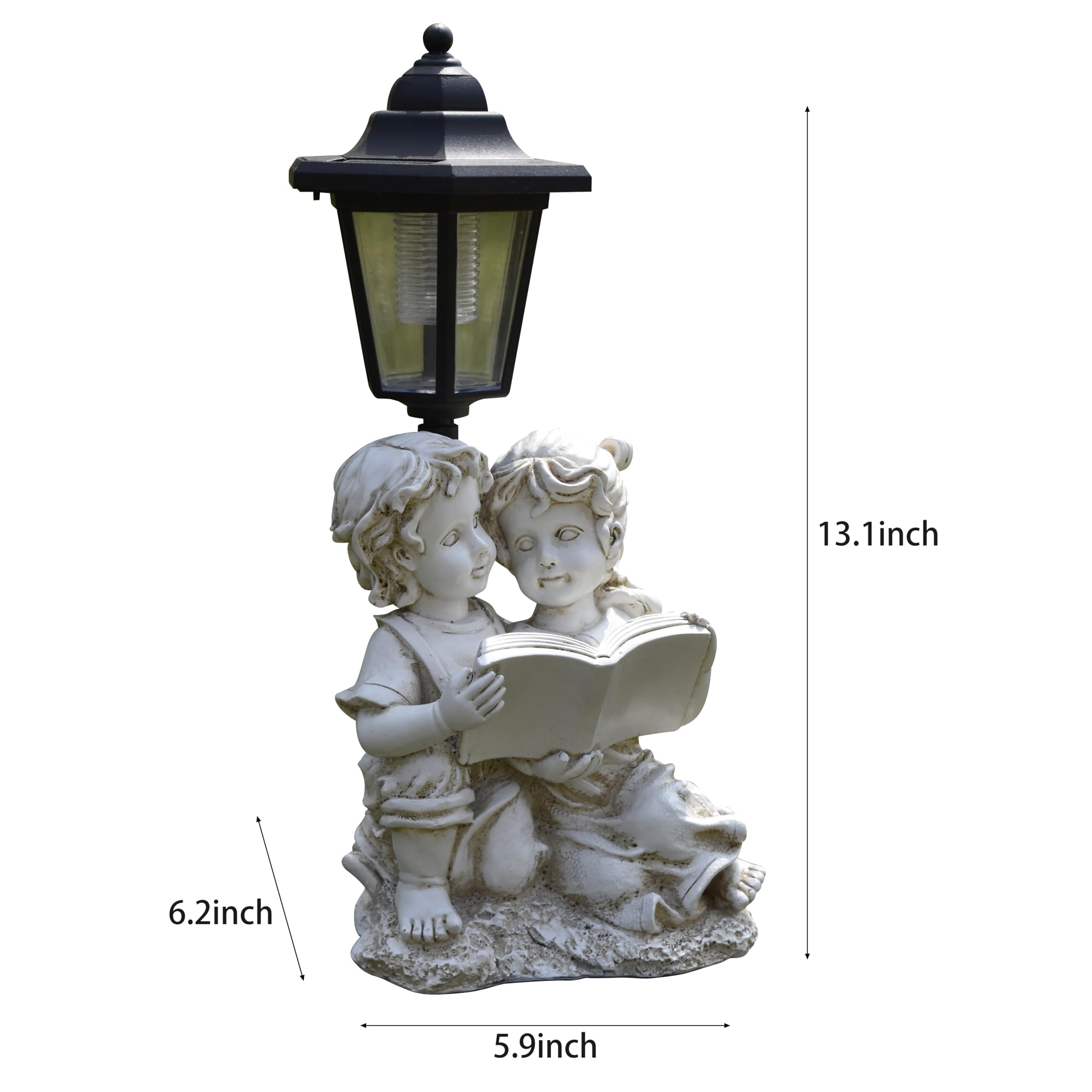 Angelo da giardino solare con luce e scritta "Country Farm Reading", decorazione esterna per patio, cortile, prato, passerella, regali per mamma, nonna, compleanno