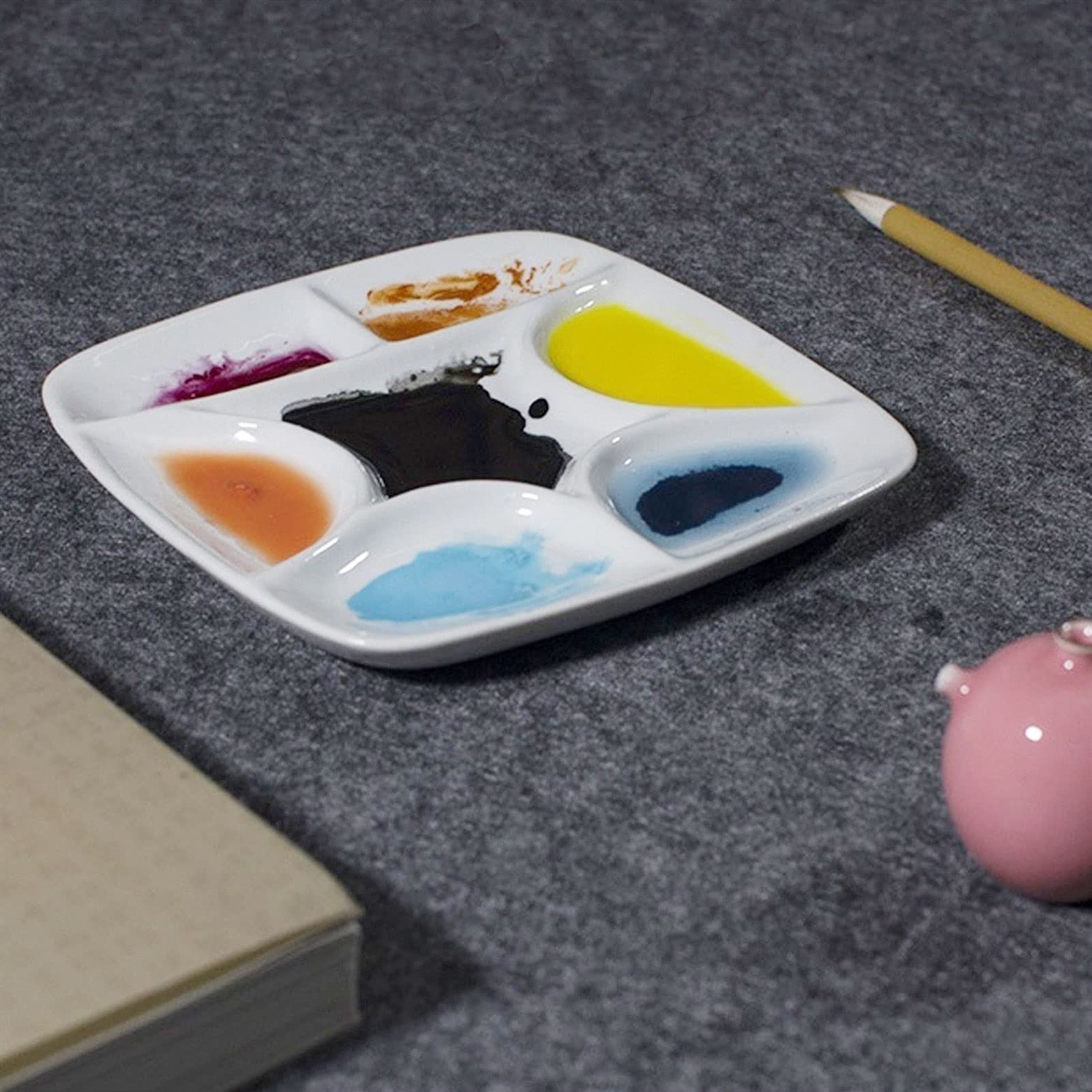 Paleta Artysty Porcelany, 6-calowa Paleta Mieszana Akwareli, Odpowiednia Do Akwareli, Gwaszu, Malarstwa Olejnego Itp.