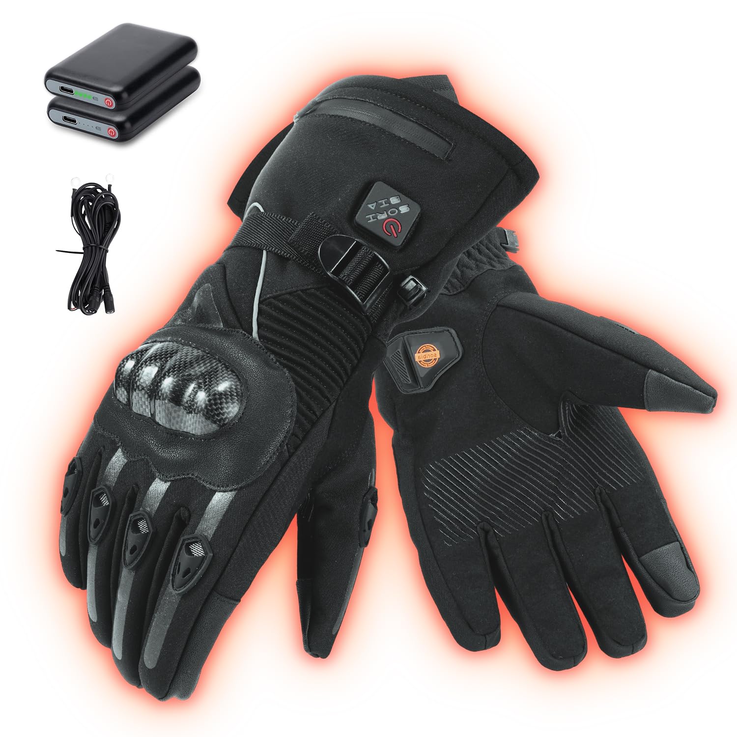 Heated Gloves with 3 Heat Settings for Men Women, 7.4V Rechargeable Battery, Electric Touchscreen Hand Warming Gloves Winter Outdoor Work Hunting