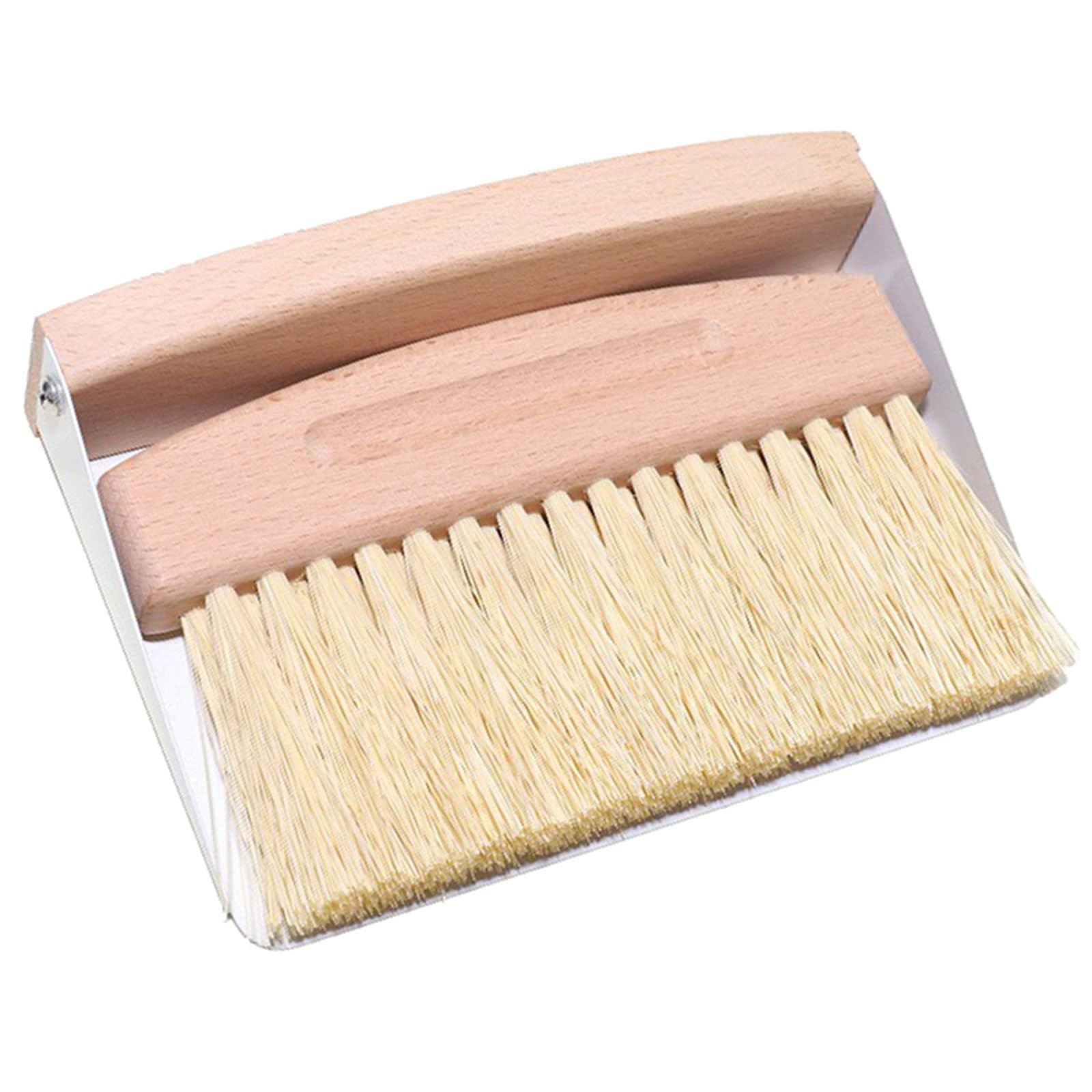 Tsophreniq Beechwood Hand Broom and Dustpan for Easy Surfaces and Floor Maintenance Comfortable Grip Brush Beechwood Texture Coffee Cleaning Set