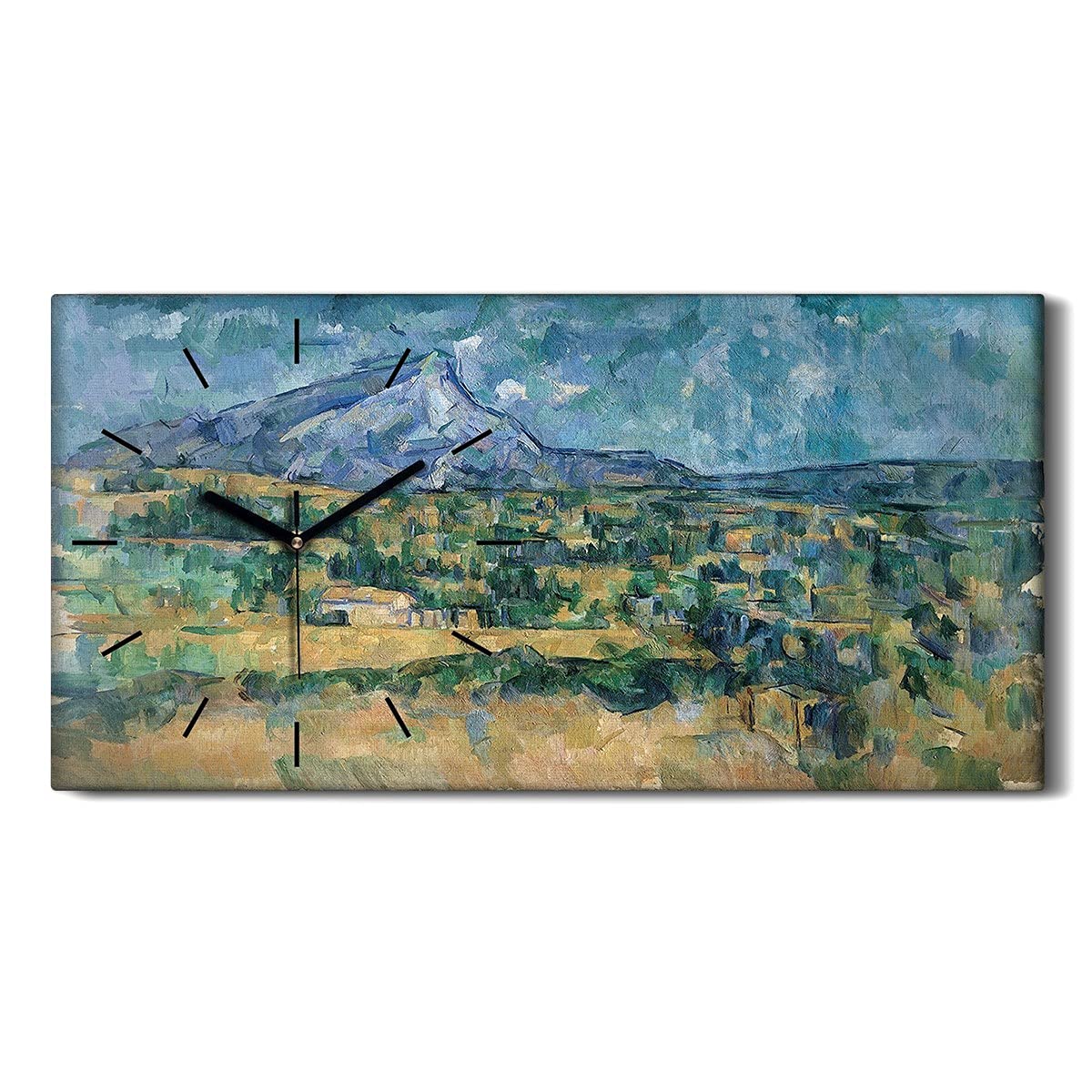 Horloge sur Toile Coloray Mont Sainte Victoire 60x30 : Art Mural Moderne de Haute Précision