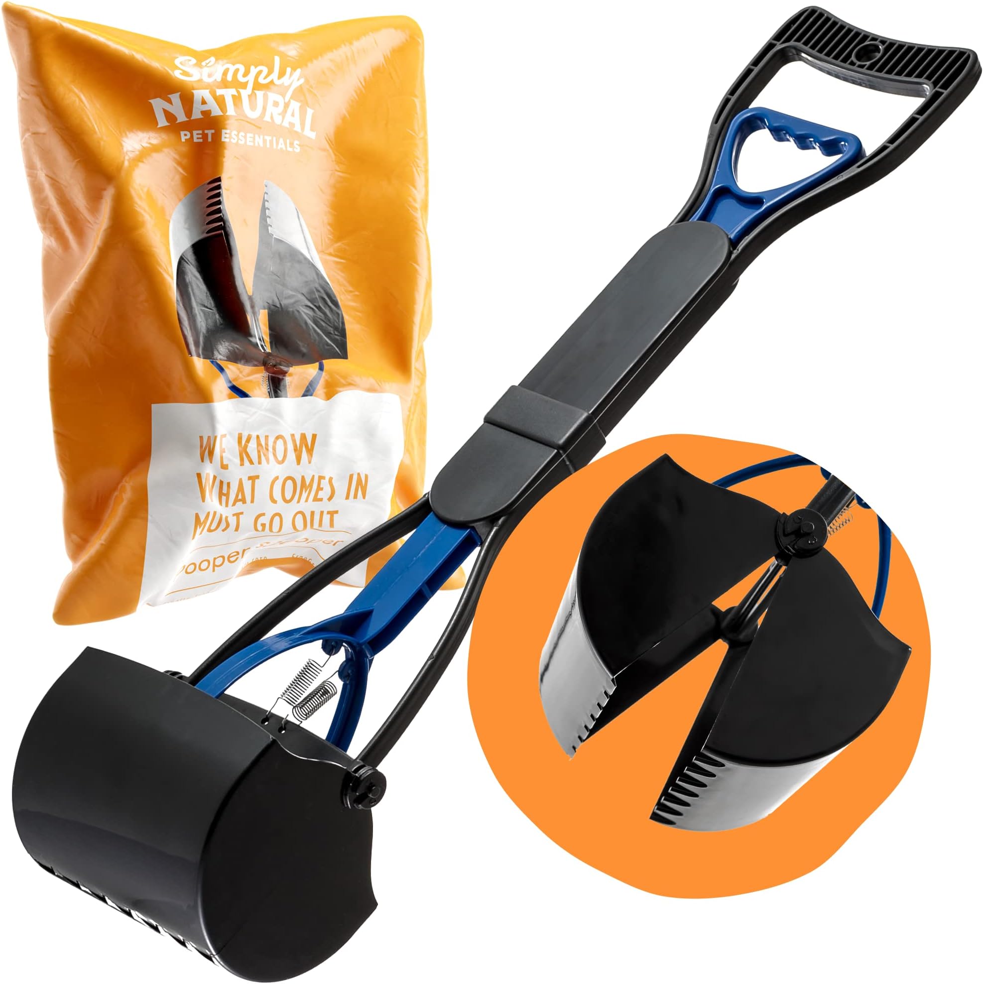 Dog Pooper Scooper with Long Handle, 23.6"/60cm Easy Squeeze Trigger
