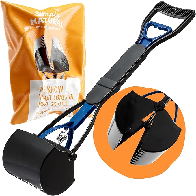 Dog Pooper Scooper with Long Handle, 23.6"/60cm Easy Squeeze Trigger