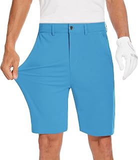 Mens 7"/9" Stretch Golf Shorts - Lightweight Hybrid Casual Dress Work Flat Front Shorts with 5 Pockets Quick Dry UPF50
